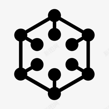 网络结构连接几何图标图标