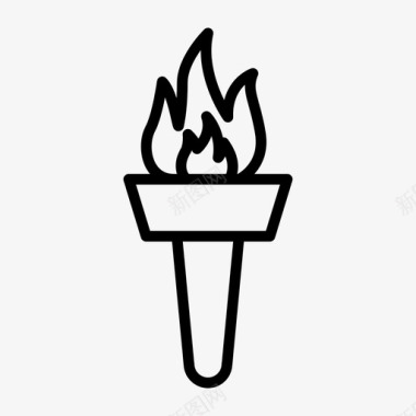 圣火奥林匹克燃烧火焰图标图标