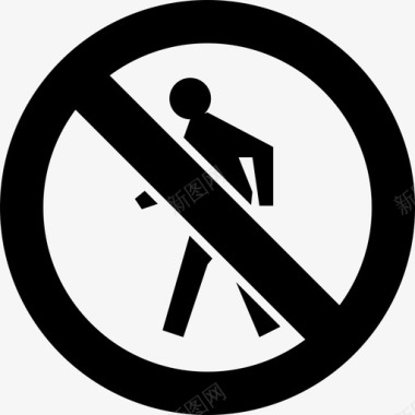 禁止行走禁止通行行人图标图标
