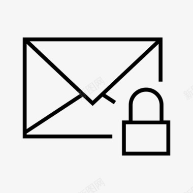 信封锁电子邮件安全图标图标