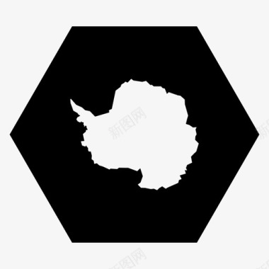 南极洲大陆旗帜图标图标