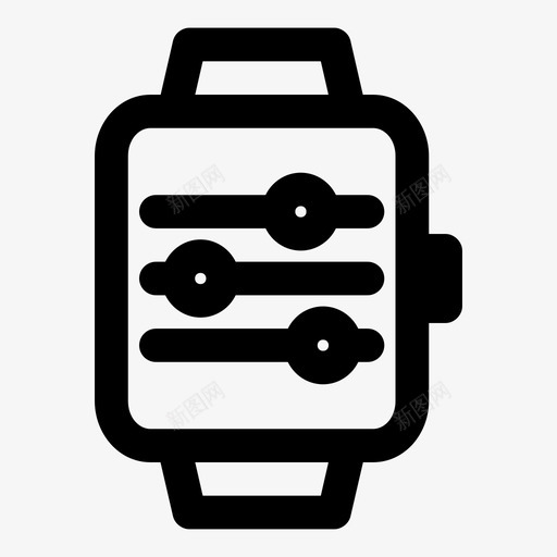智能手表设置调整配置图标svg_新图网 https://ixintu.com 均衡器 智能手表设置 滑块 设置 调整 选项 配置