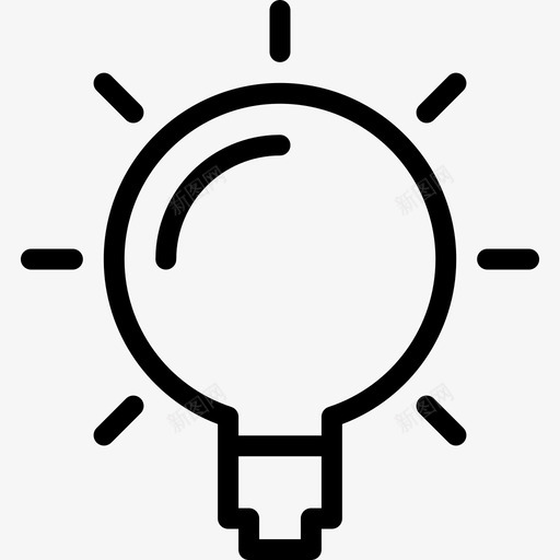 灯泡闪光灯创意图标svg_新图网 https://ixintu.com 创意 创新 灯泡 线图标 闪光灯