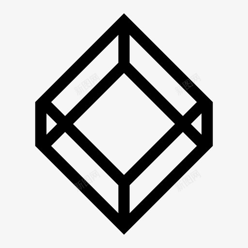 立方体三维长方体图标svg_新图网 https://ixintu.com 三维 尺寸 正方形 立方体 线 长方体
