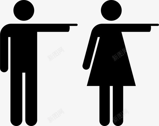 男人女人指方向手指图标svg_新图网 https://ixintu.com 厕所标志 手指 方向 男人女人指