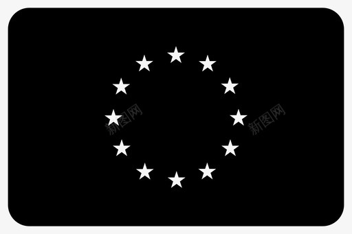 欧盟旗帜世界圆形矩形旗帜标志图标图标