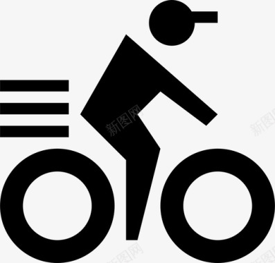 送货员自行车报纸图标图标