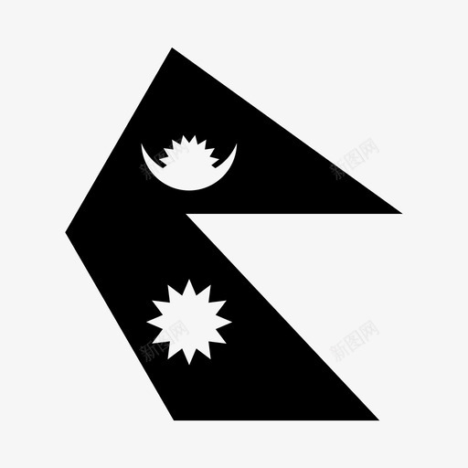 尼泊尔亚洲国家图标svg_新图网 https://ixintu.com 世界六边形旗帜字形 亚洲 国家 尼泊尔 旗帜