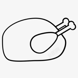 食物感恩节鸡肉晚餐食物图标高清图片