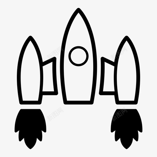 火箭轨道火箭发射图标svg_新图网 https://ixintu.com 太空 火箭 火箭发射 轨道