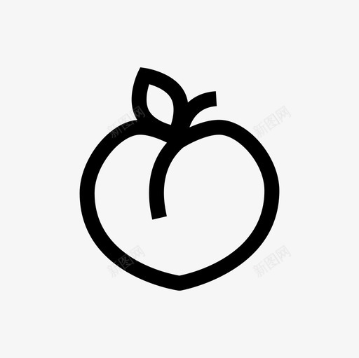 桃子新鲜水果有机图标svg_新图网 https://ixintu.com 新鲜水果 有机 桃子 桃子水果 水果轮廓图标集
