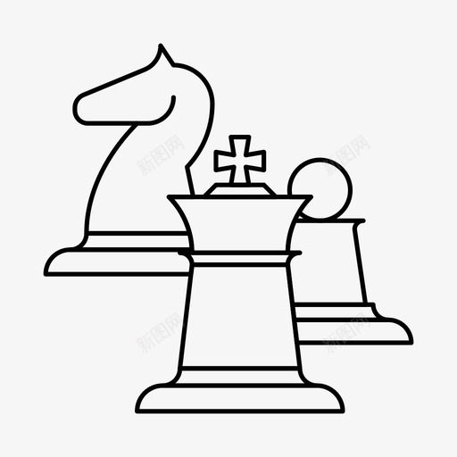 国际象棋图形游戏图标svg_新图网 https://ixintu.com 国际象棋 图形 棋子 游戏 策略