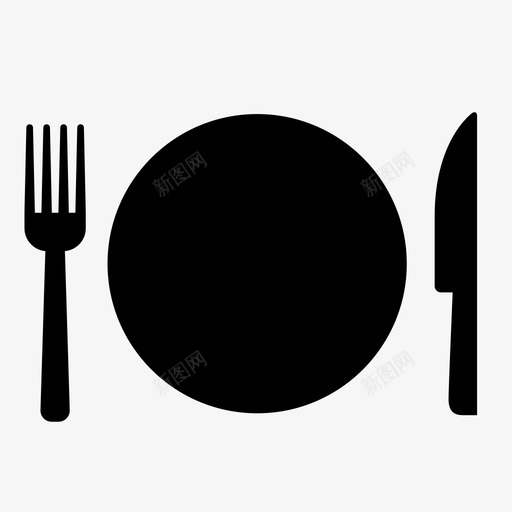 刀和叉菜饭图标svg_新图网 https://ixintu.com 刀和叉 盘子 菜 饭