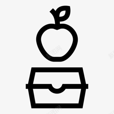 午餐盒苹果饭图标图标