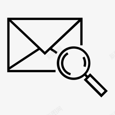 信封搜索电子邮件放大镜图标图标