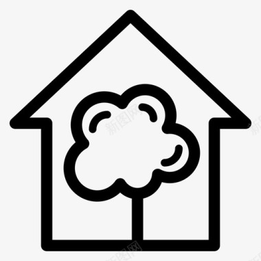 房屋建筑温室图标图标