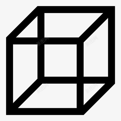 立方体三维长方体图标svg_新图网 https://ixintu.com 三维 尺寸 正方形 立方体 线 长方体