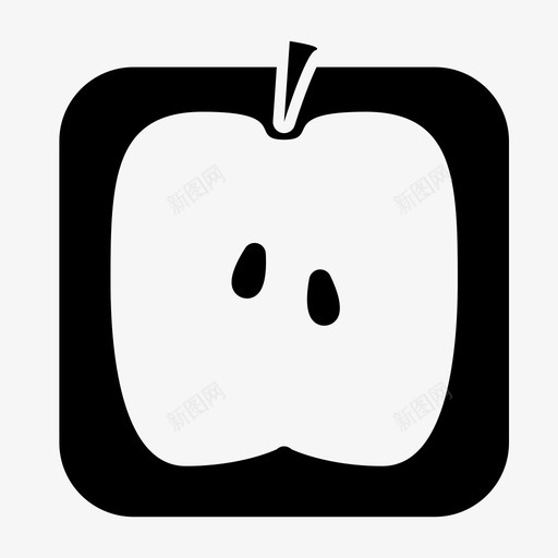 苹果水果方形图标svg_新图网 https://ixintu.com 方形 树 正方形 水果 甜味 苹果