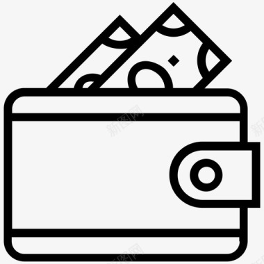 钱包卡片夹硬币钱包图标图标