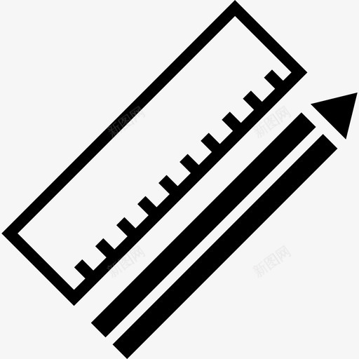 尺子和铅笔工具和用具启动图标svg_新图网 https://ixintu.com 启动图标 尺子和铅笔 工具和用具