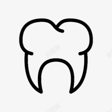 牙齿解剖学身体图标图标