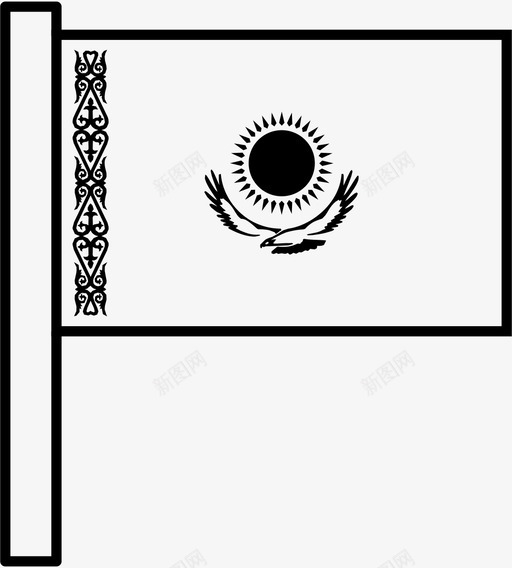 哈萨克斯坦亚洲国家图标svg_新图网 https://ixintu.com 世界国旗轮廓 亚洲 哈萨克斯坦 国家 国旗