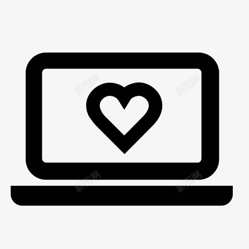在线关系最爱心图标svg_新图网 https://ixintu.com 在线关系 在线约会 心 最爱 笔记本电脑 远程关系
