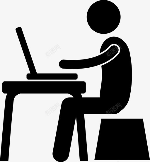 男人工作电脑笔记本电脑图标svg_新图网 https://ixintu.com 办公室 商人 桌子 电脑 男人工作 笔记本电脑