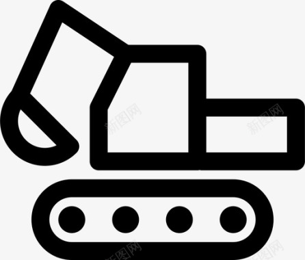 挖掘机起重机机械图标图标