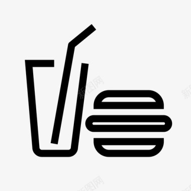 食品和饮料汉堡包垃圾食品图标图标