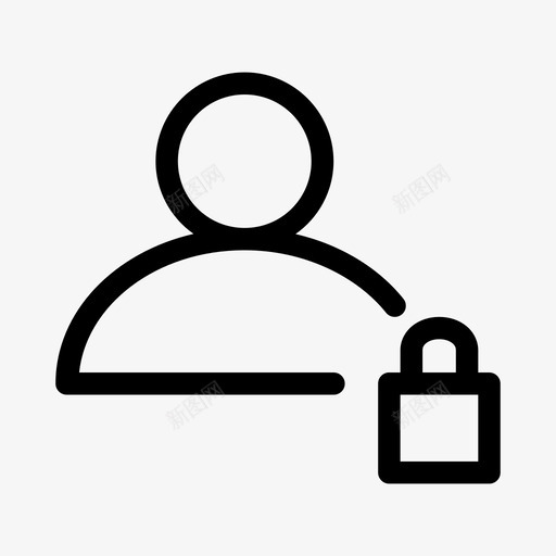 用户配置文件密码锁中锁图标svg_新图网 https://ixintu.com 中锁 密码锁 用户配置文件