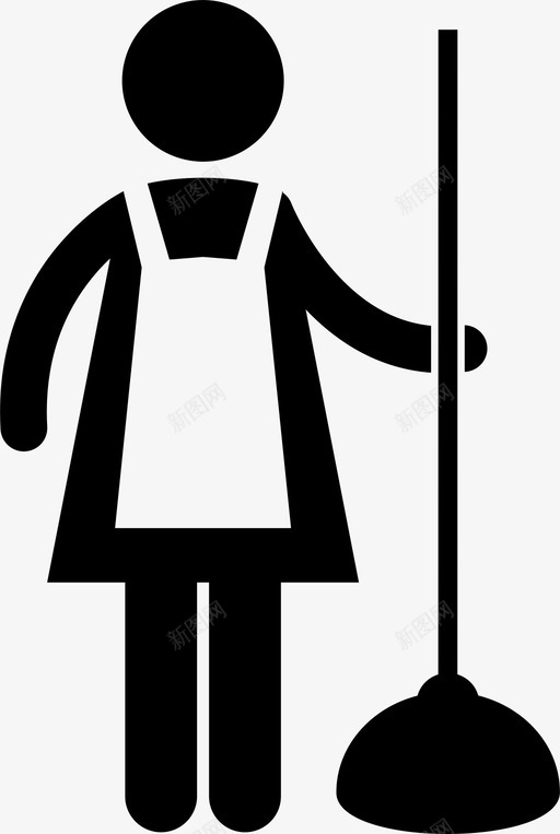 女佣清洁工助手图标svg_新图网 https://ixintu.com 人们的工作 助手 女佣 清洁工 职业