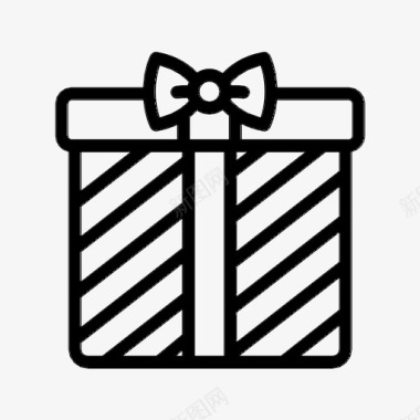 礼品盒蝴蝶结圣诞节图标图标