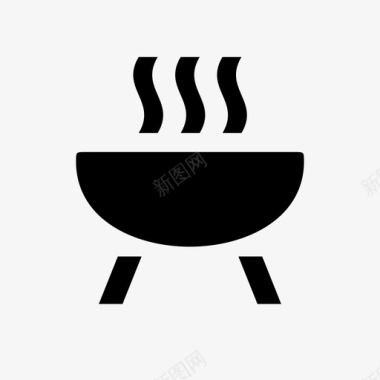 烧烤热烧烤油炸图标图标