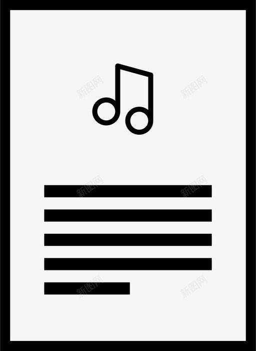 歌曲文件信件图标svg_新图网 https://ixintu.com 信件 列表 文件 歌曲 纸张 音乐 音符