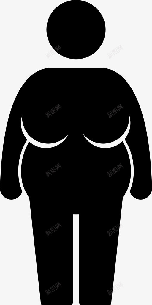 肥胖女性大肚子肥胖图标svg_新图网 https://ixintu.com 大肚子 女孩 女性体型 肥胖 肥胖女性 超重