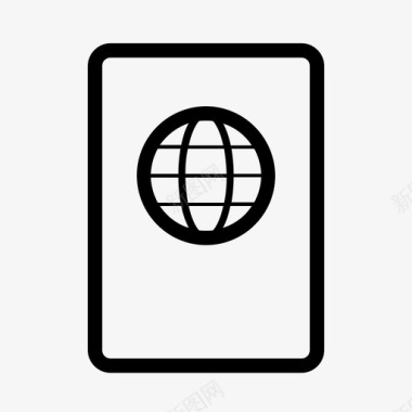 护照地球签证图标图标