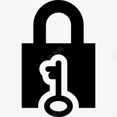 上锁的挂锁和钥匙保安钥匙和锁图标图标