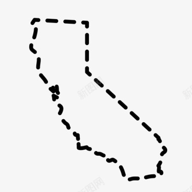 加利福尼亚地图州图标图标