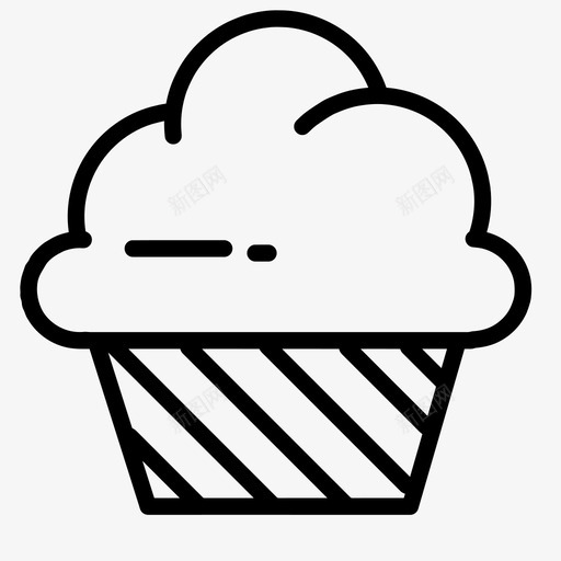 纸杯蛋糕面包甜点图标svg_新图网 https://ixintu.com 甜点 糕点派对v2 纸杯蛋糕 面包 食物
