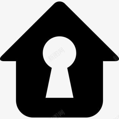 门锁符号安全钥匙和锁图标图标