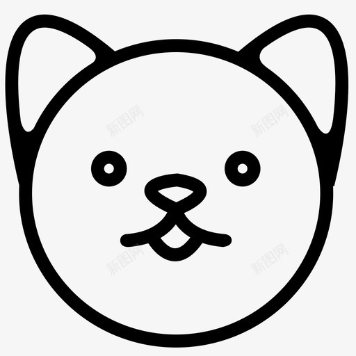 猫脸头图标svg_新图网 https://ixintu.com 头 猫脸