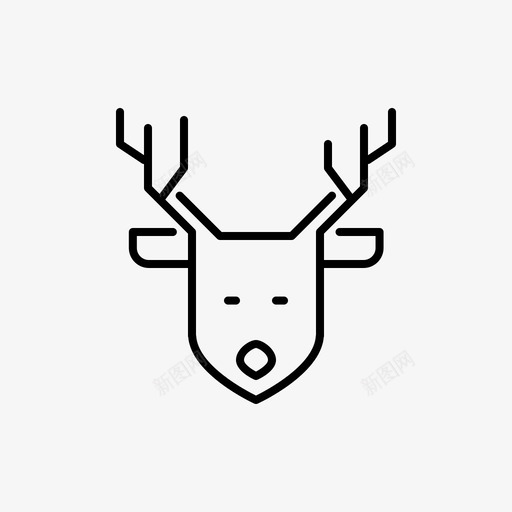 鹿动物圣诞节图标svg_新图网 https://ixintu.com 动物 圣诞图标 圣诞节 角 驯鹿 鹿