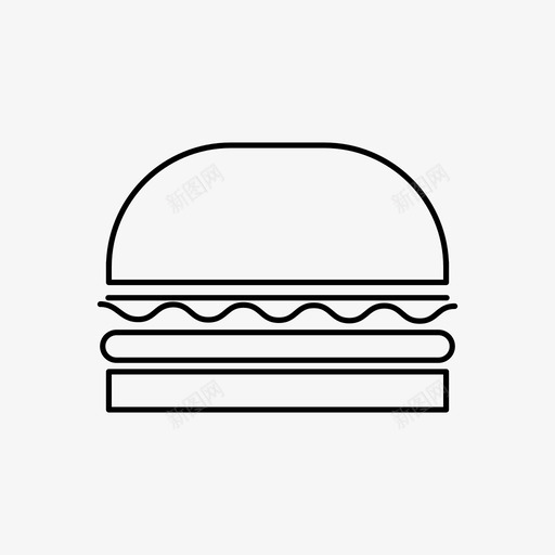 汉堡美式面包图标svg_新图网 https://ixintu.com 垃圾食品 快餐 汉堡 美式 面包 食品收藏