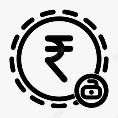 货币不安全印度卢比付款图标图标