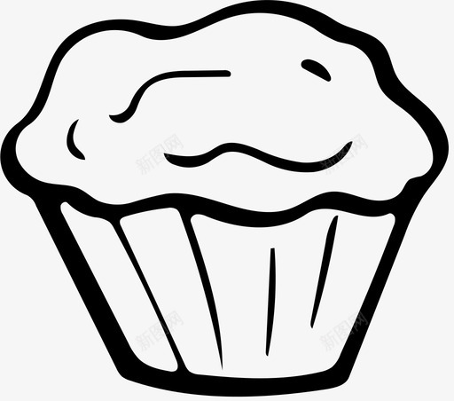 松饼面包房早餐图标svg_新图网 https://ixintu.com 手绘食品 早餐 松饼 糕点 纸杯蛋糕 面包房