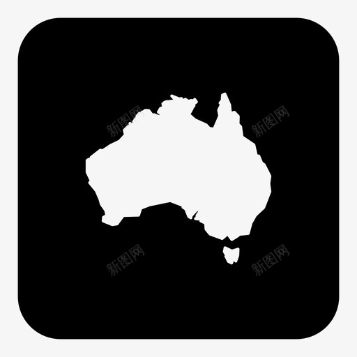 澳大利亚国家位置图标svg_新图网 https://ixintu.com 世界地图广场 位置 国家 地图 澳大利亚