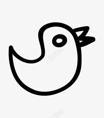 小鸟手绘推特图标图标