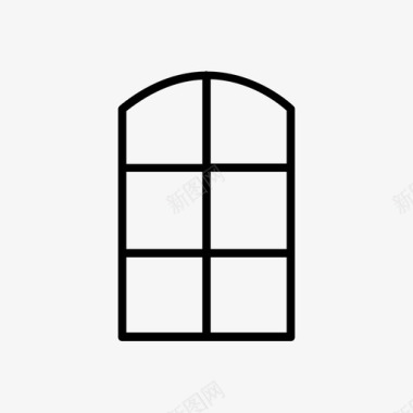扫头窗多窗格窗窗图标图标