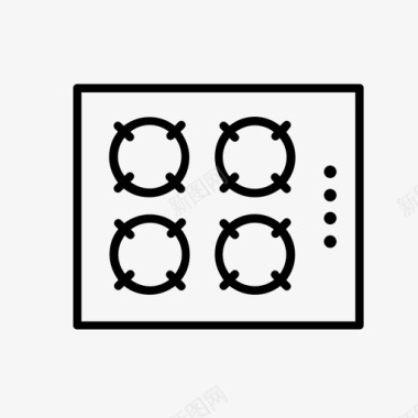 煤气炉烹饪热板图标图标